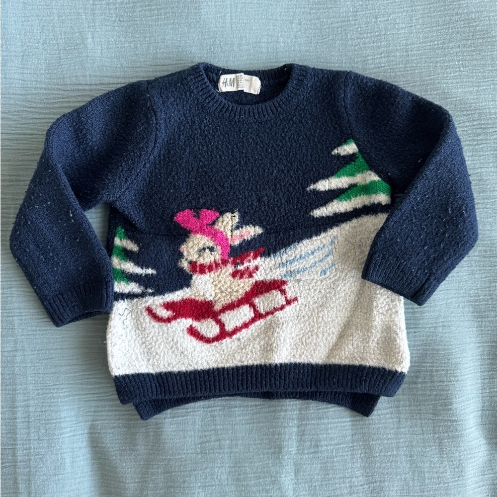 🛎️ Clearance H&M Girls Navy Sweater Size 1-2 Years